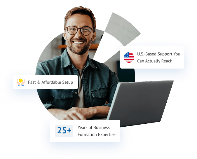 Business professional using InCorp services to form and protect a company online