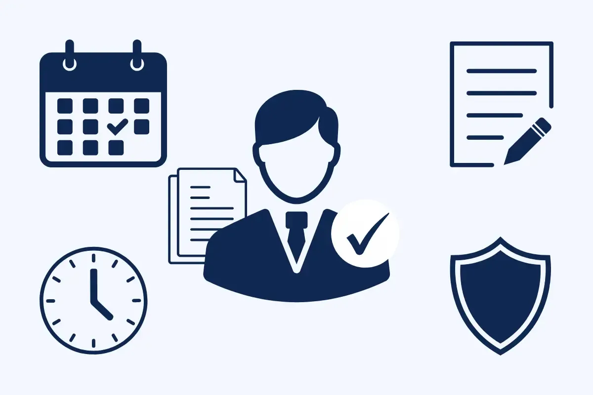 Professional registered agent services showing scheduling document handling compliance protection and business support for company legal requirements.