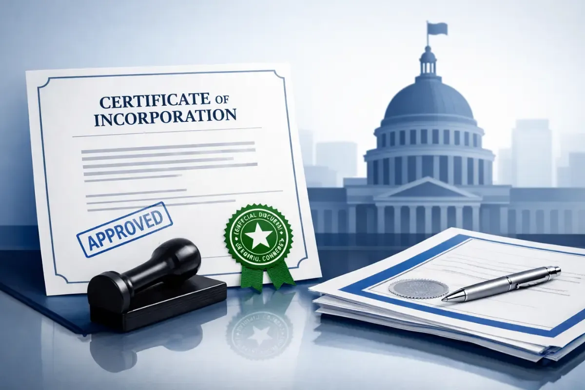 certificate-of-existence.webp Official certificate of existence and certificate of incorporation with approved state seal showing proof of business status issued by secretary of states
