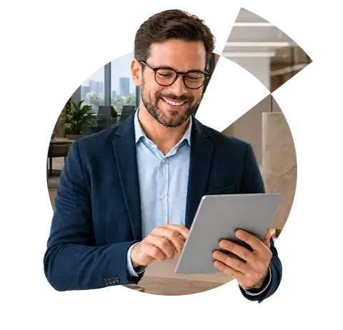 Business professional reviewing entity compliance alerts, filing deadlines, and status updates to help maintain good standing