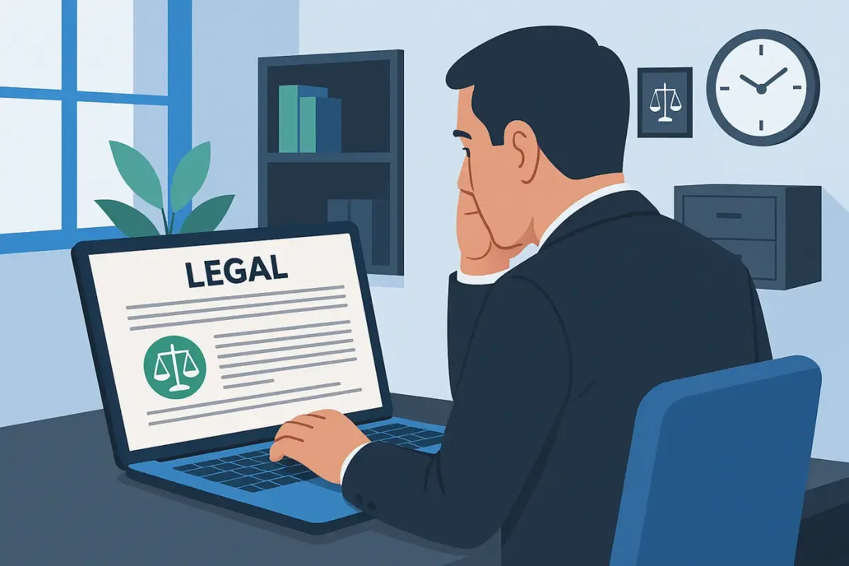 Business owner reviewing legal business documents online to correct business filing errors and fix LLC filing mistakes