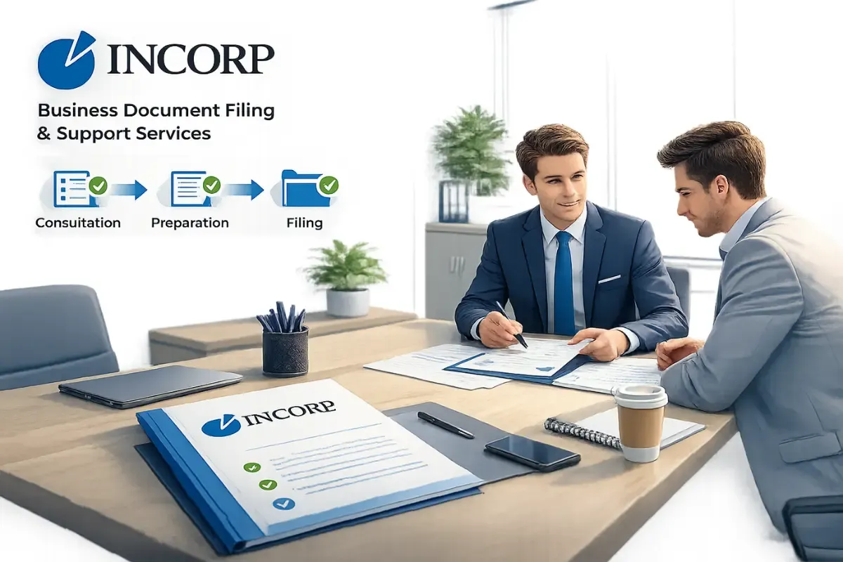 how-incorp-can-help-obtain-certified-articles-of-organization.webp InCorp business document filing and support services helping clients obtain certified articles of organization through consultation, preparation, and state filing process