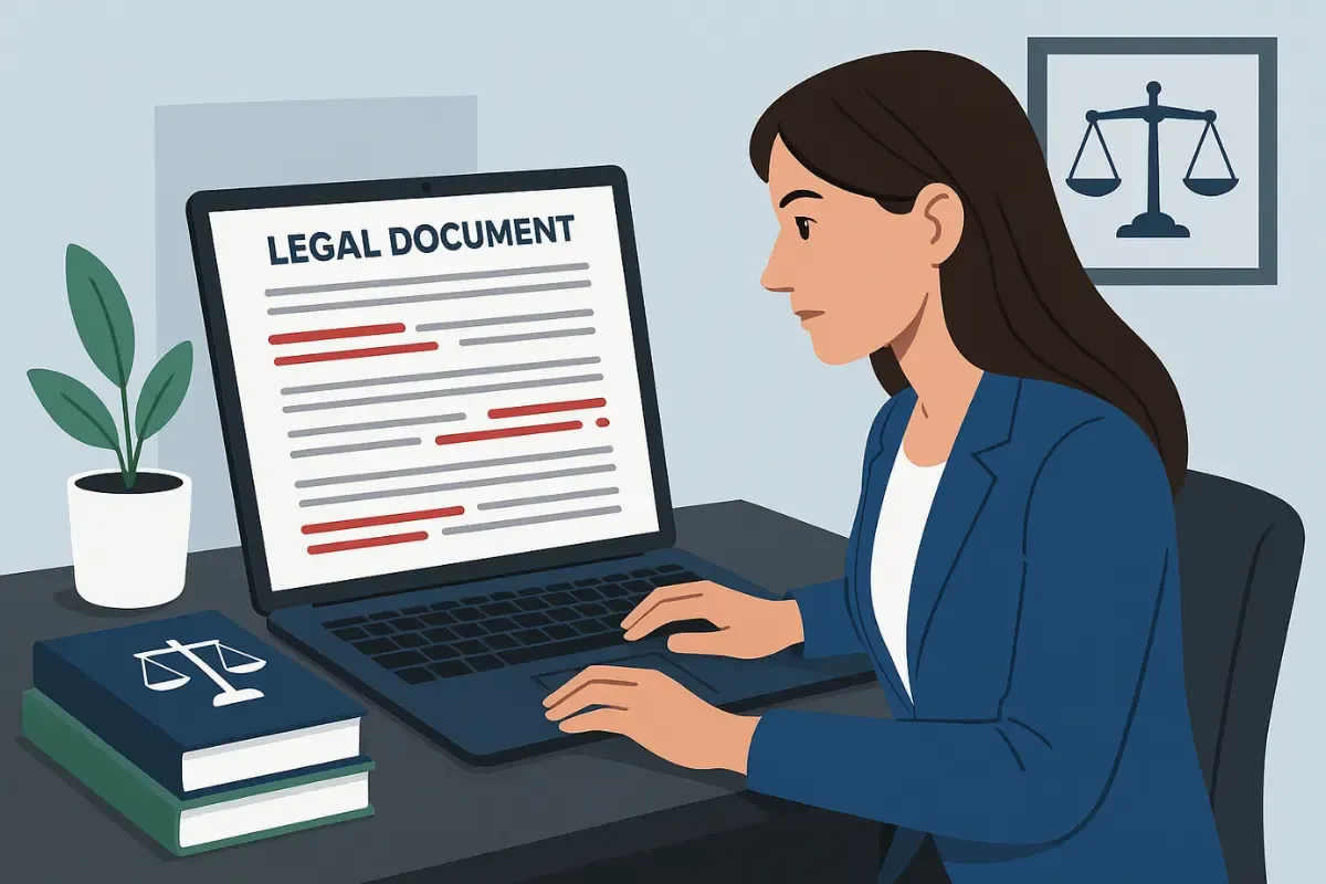 Professional identifying errors in business documents highlighted for certificate of correction and amendment filing