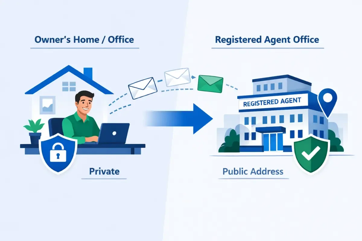 Registered agent address protecting owner