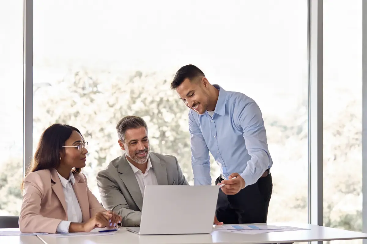 what-does-a-registered-agent-do-img.webp Business team consulting with registered agent professional about legal compliance services and corporate responsibility management.